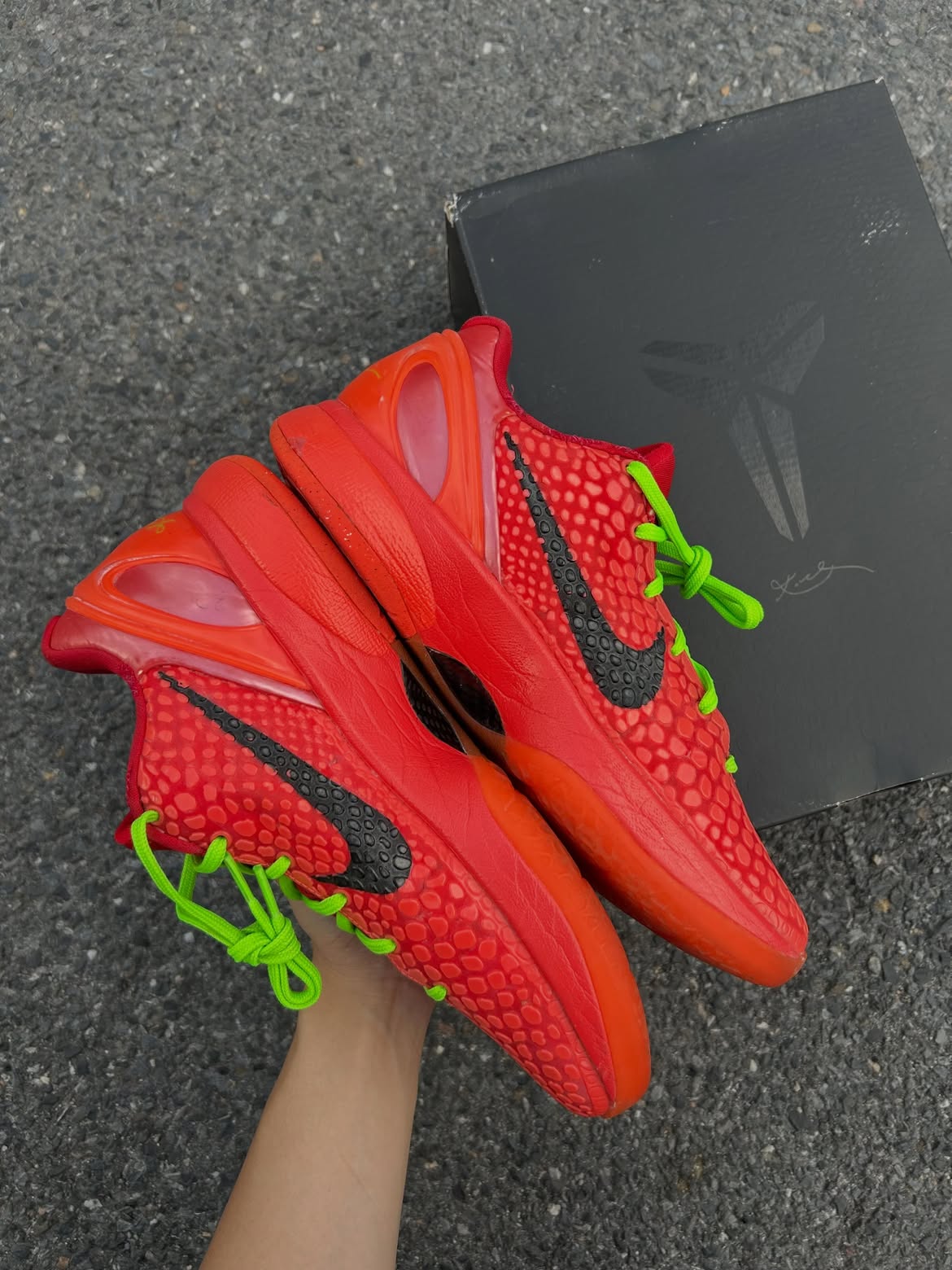 8.5 us USED มือสอง สภาพดี Nike Kobe 6 Protro Reverse Grinch
