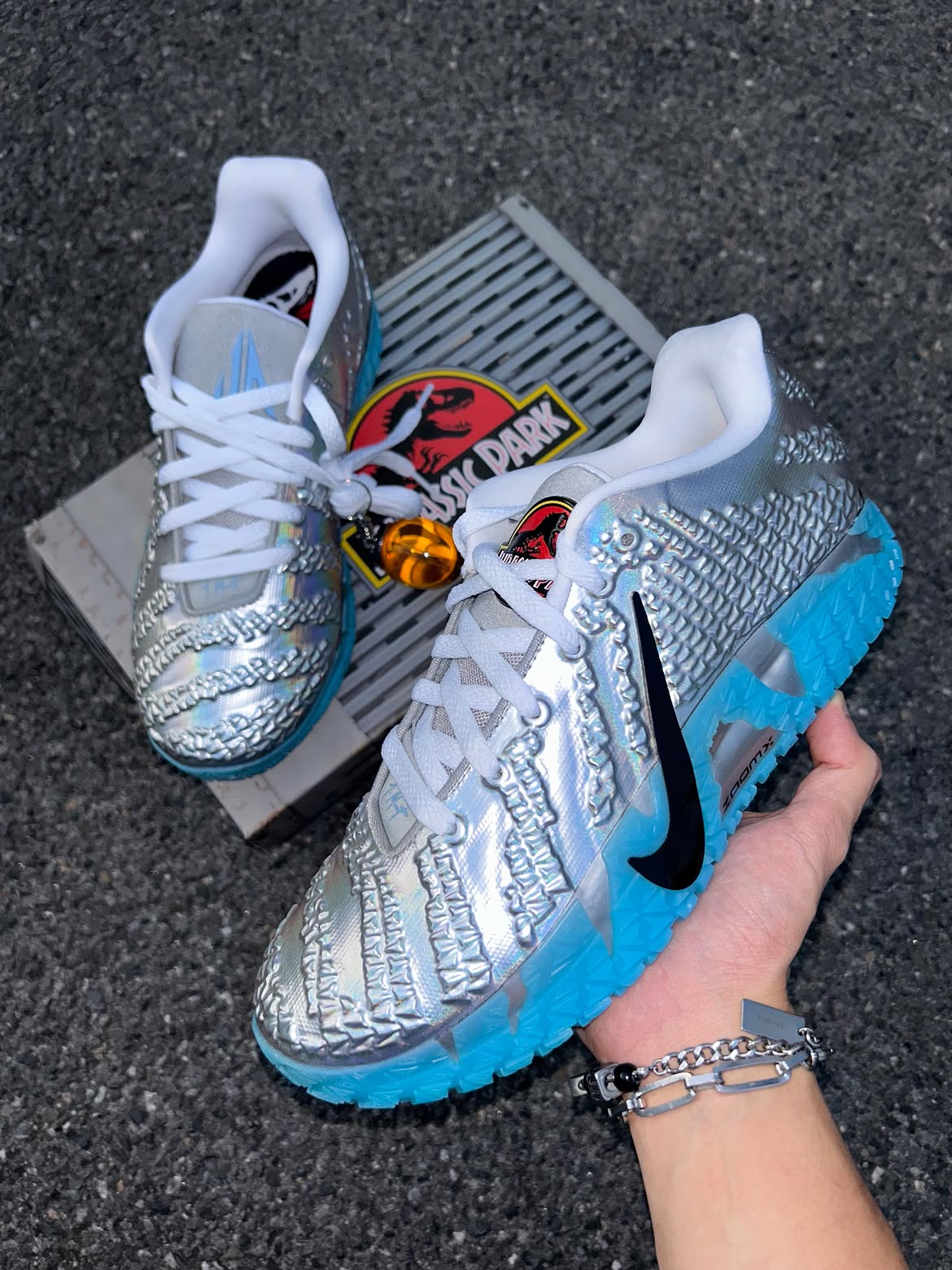 (PRE ORDER ราคาสอบถามทางไลน์) Nike Ja 3 Jurassic Park Metallic Silver