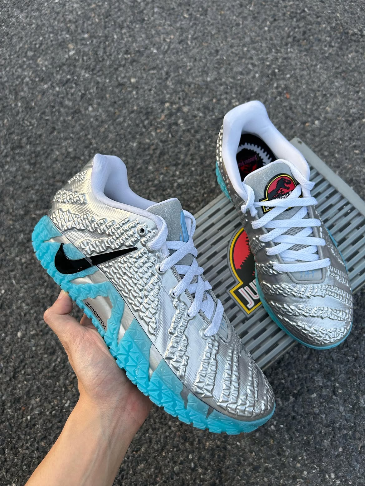 (PRE ORDER ราคาสอบถามทางไลน์) Nike Ja 3 Jurassic Park Metallic Silver